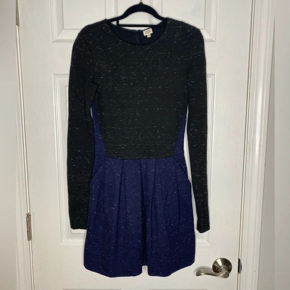 WILFRED ARITZIA Tartine Colorblock Space Dye Dress Black/Blue Size 2 - Picture 1 of 5